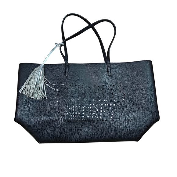 Victoria Secret Tote Bag Authentic Laser-Cut Logo Tassel Extra Large Weekend Bag - Picture 1 of 5
